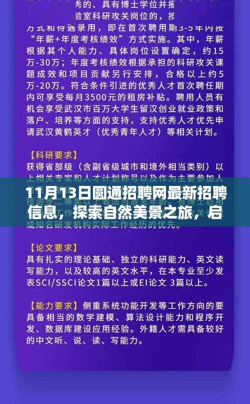 圆通招聘网最新招聘信息,探索自然美景之旅,寻找内心宁静的启程点