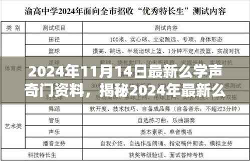 揭秘,最新么学声奇门资料探索未知领域前沿知识(2024年11月版)