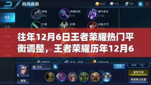 往年12月6日王者荣耀热门平衡调整,王者荣耀历年12月6日平衡调整深度解析,影响与地位重塑