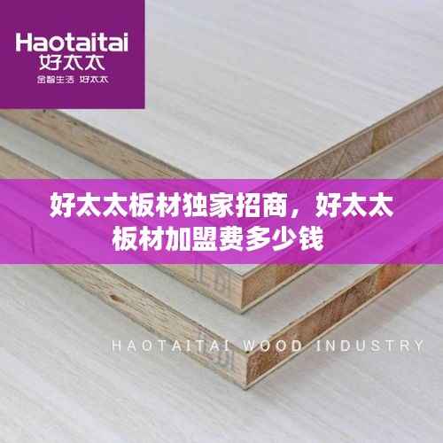 好太太板材独家招商,好太太板材加盟费多少钱