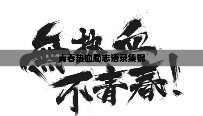 青春热血励志语录集锦