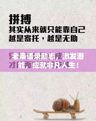 老秦语录励志,激发潜能,成就非凡人生!
