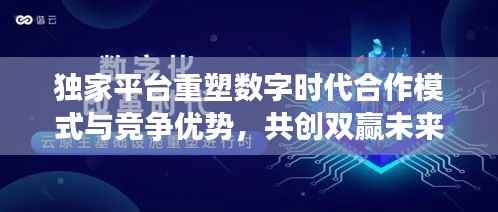 独家平台重塑数字时代合作模式与竞争优势,共创双赢未来!