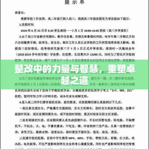 整改中的力量与智慧,重塑卓越之道